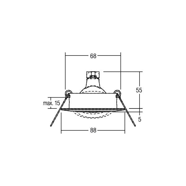 BRUMBERG Einbaustrahler GX5,3 / max. 50 W, rund, schwenkbar, chrom matt, Fassung mit Zul BRUMBERG Einbaustrahler GX5,3 / max. 50 W, rund, schwenkbar, chrom matt, Fassung mit Zul